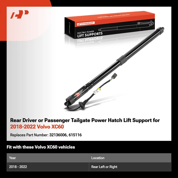 Rear Driver or Passenger Tailgate Power Hatch Lift Support for 2018-2022 Volvo XC60