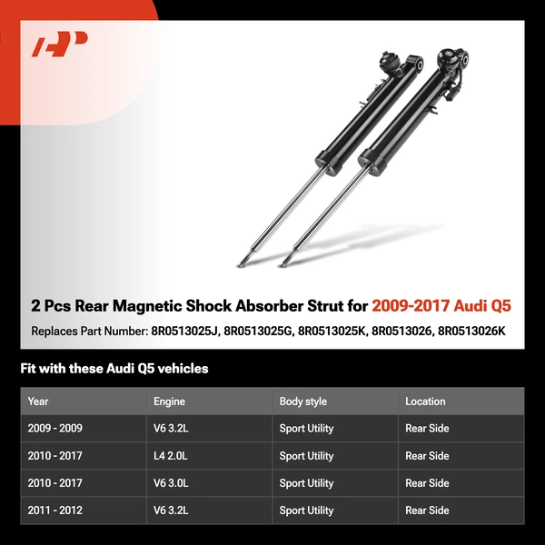 2 Pcs Rear Magnetic Shock Absorber Strut for 2009-2017 Audi Q5