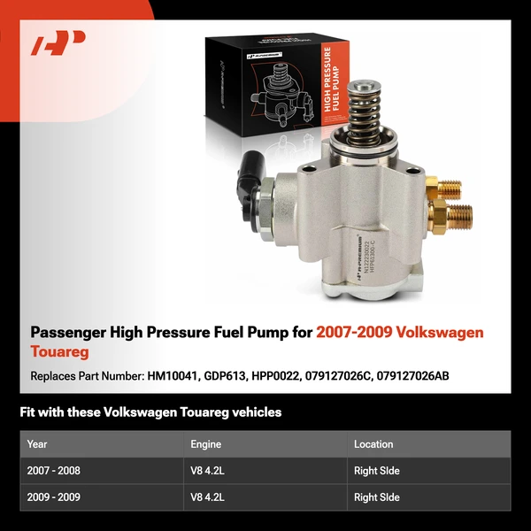 Passenger High Pressure Fuel Pump for 2007-2009 Volkswagen Touareg