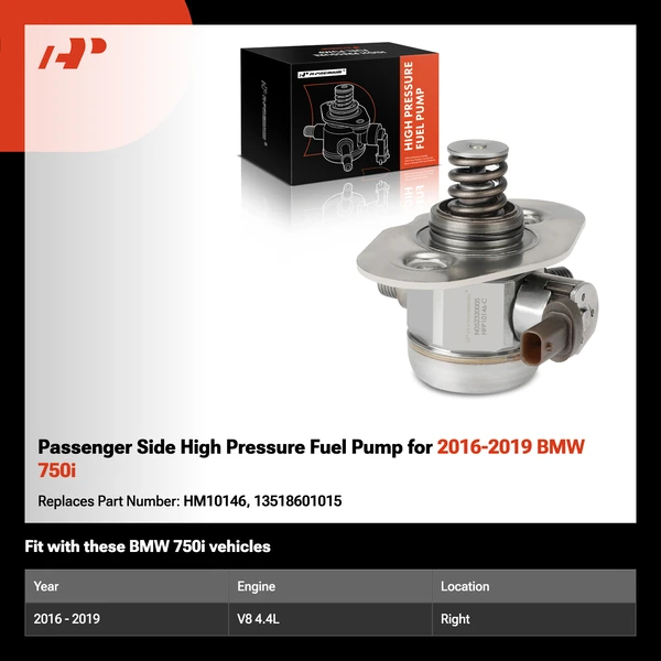 Passenger Side High Pressure Fuel Pump for 2016-2019 BMW 750i
