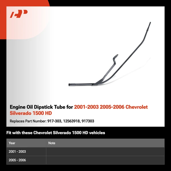 Engine Oil Dipstick Tube for 2001-2003 2005-2006 Chevrolet Silverado 1500 HD
