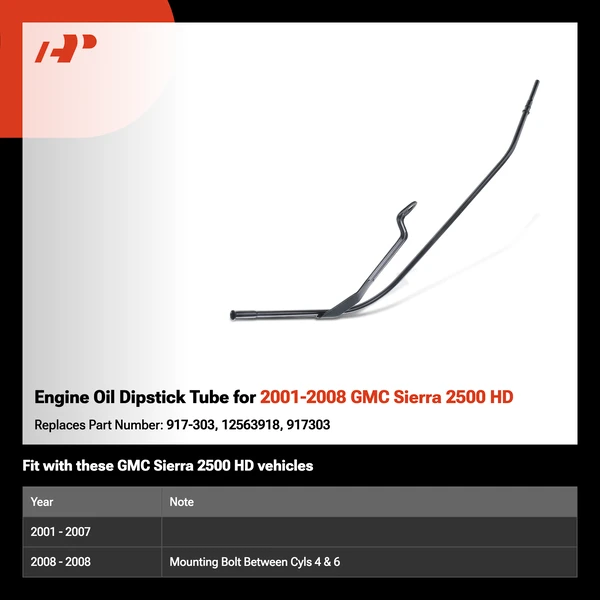 Engine Oil Dipstick Tube for 2001-2008 GMC Sierra 2500 HD