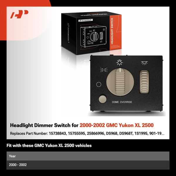 Headlight Dimmer Switch for 2000-2002 GMC Yukon XL 2500