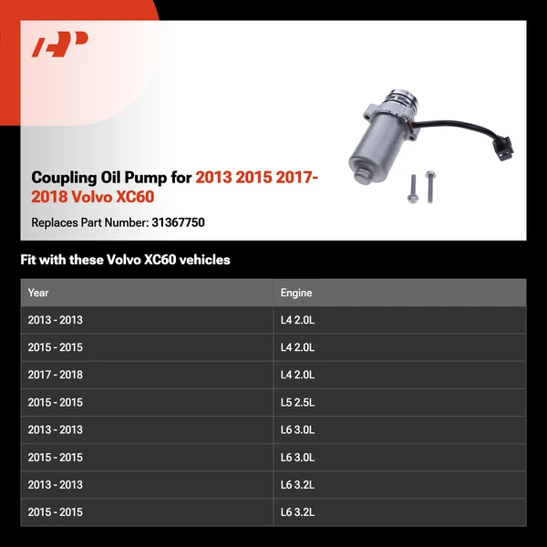 Coupling Oil Pump for 2013 2015 2017-2018 Volvo XC60