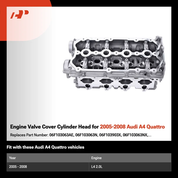 Engine Valve Cover Cylinder Head for 2005-2008 Audi A4 Quattro
