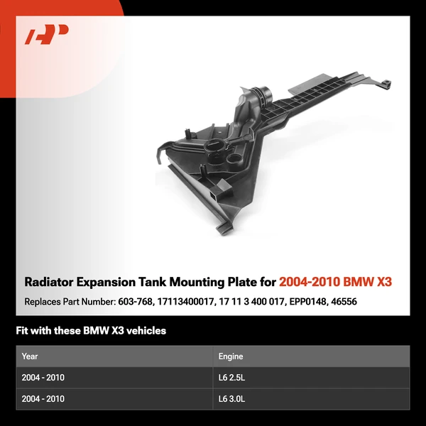 Radiator Expansion Tank Mounting Plate for 2004-2010 BMW X3