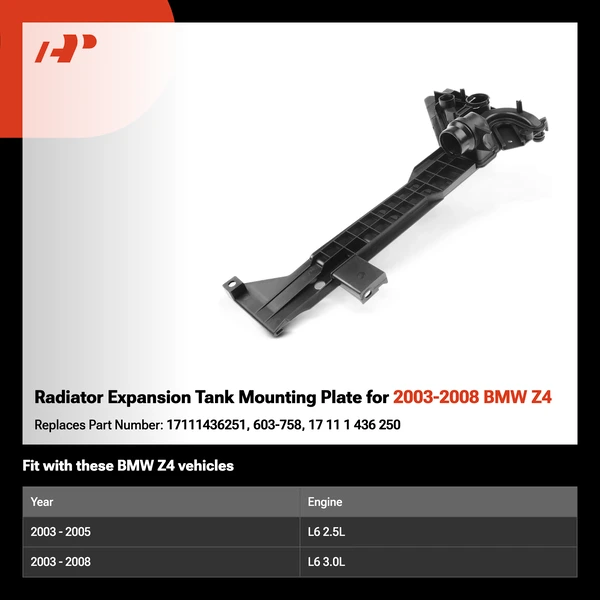 Radiator Expansion Tank Mounting Plate for 2003-2008 BMW Z4