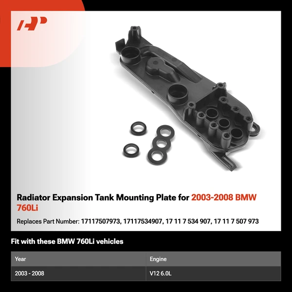 Radiator Expansion Tank Mounting Plate for 2003-2008 BMW 760Li
