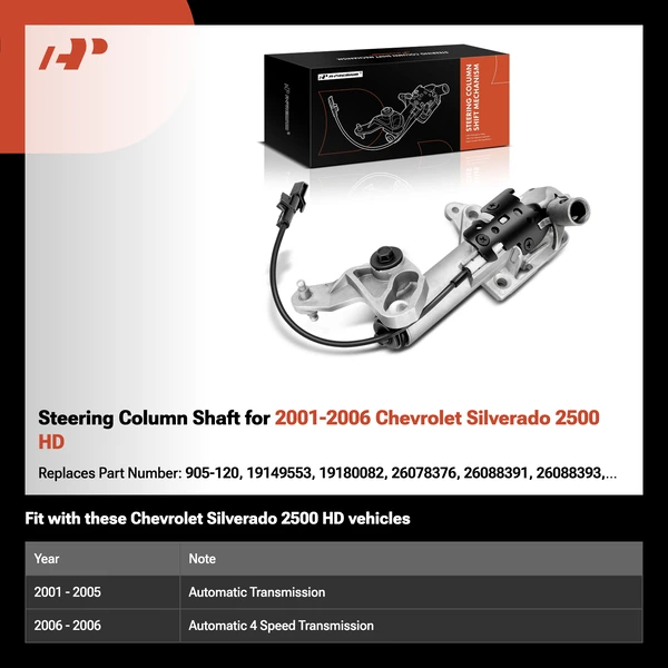 Steering Column Shaft for 2001-2006 Chevrolet Silverado 2500 HD