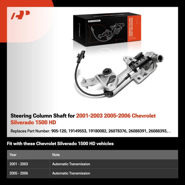 Steering Column Shaft for 2001-2003 2005-2006 Chevrolet Silverado 1500 HD