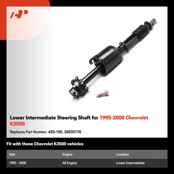 Lower Intermediate Steering Shaft for 1995-2000 Chevrolet K3500