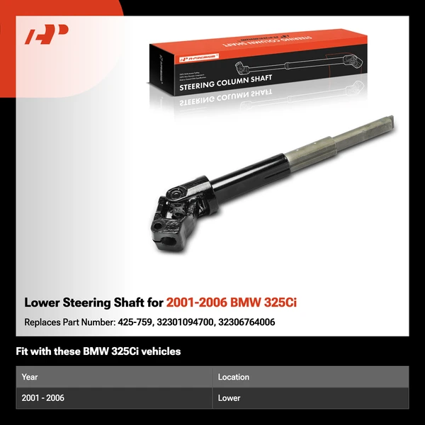 Lower Steering Shaft for 2001-2006 BMW 325Ci