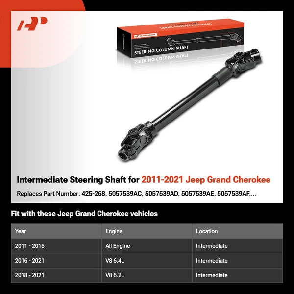 Intermediate Steering Shaft for 2011-2021 Jeep Grand Cherokee