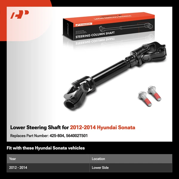 Lower Steering Shaft for 2012-2014 Hyundai Sonata