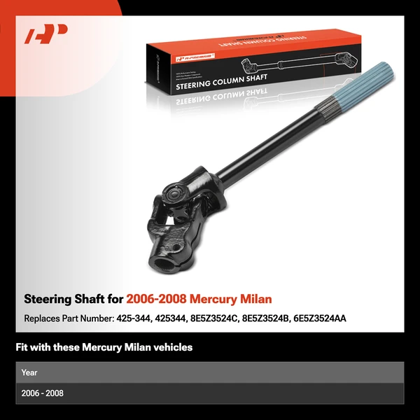 Steering Shaft for 2006-2008 Mercury Milan