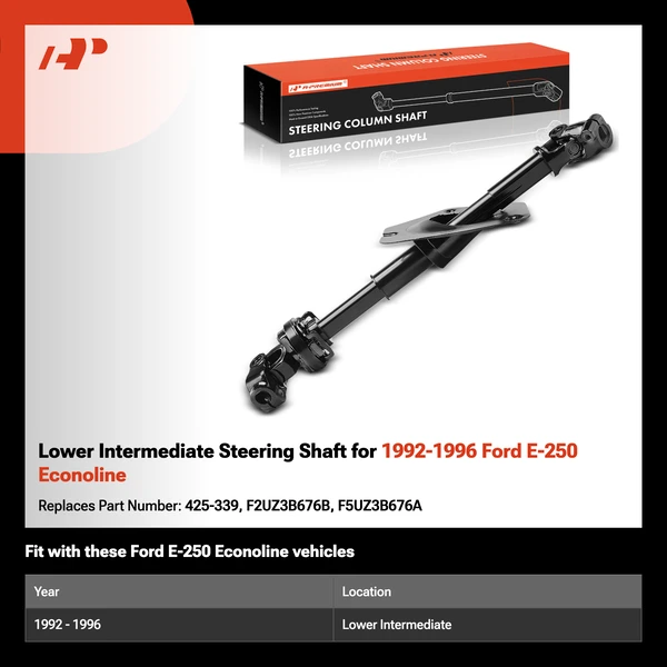 Lower Intermediate Steering Shaft for 1992-1996 Ford E-250 Econoline