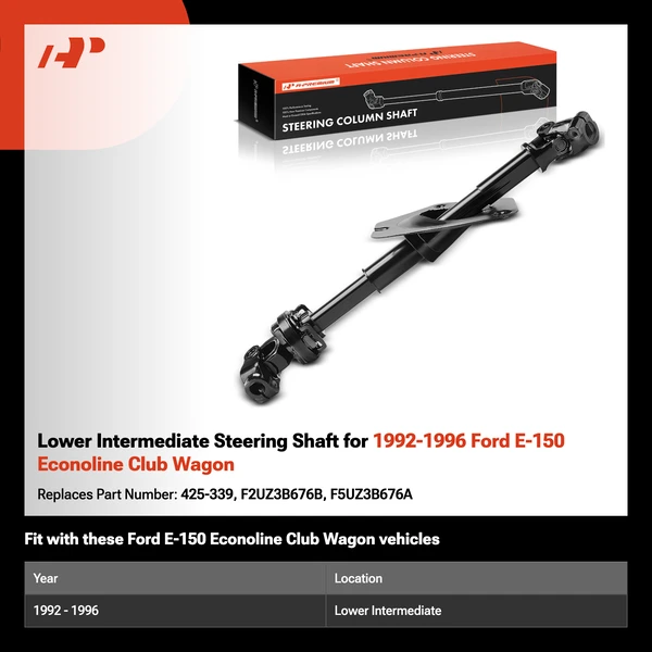 Lower Intermediate Steering Shaft for 1992-1996 Ford E-150 Econoline Club Wagon