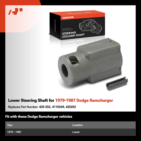 Lower Steering Shaft for 1979-1987 Dodge Ramcharger
