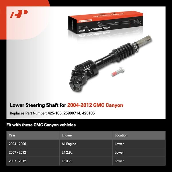 Lower Steering Shaft for 2004-2012 GMC Canyon