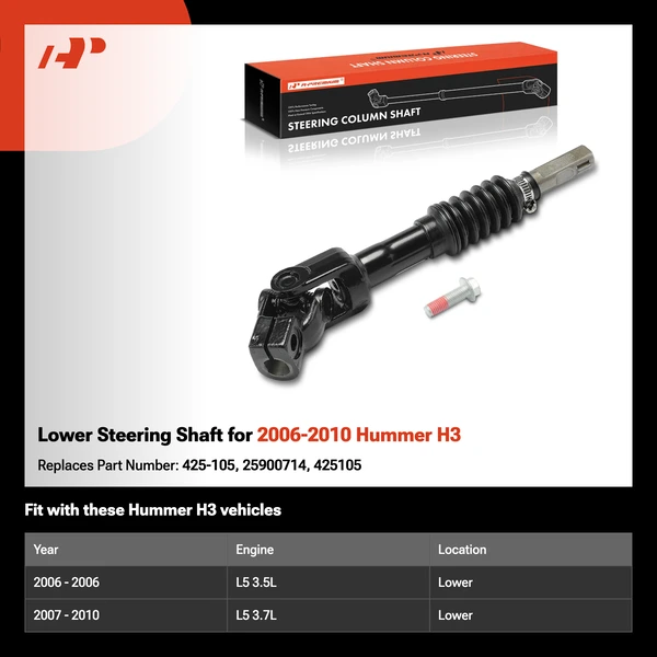 Lower Steering Shaft for 2006-2010 Hummer H3