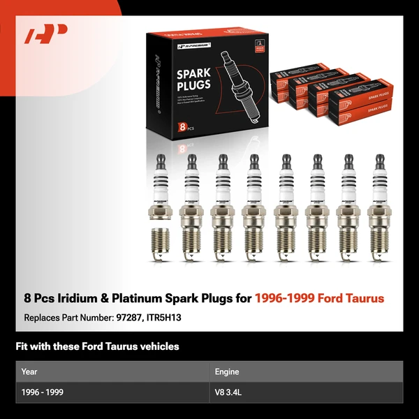 8 Pcs Iridium & Platinum Spark Plugs for 1996-1999 Ford Taurus