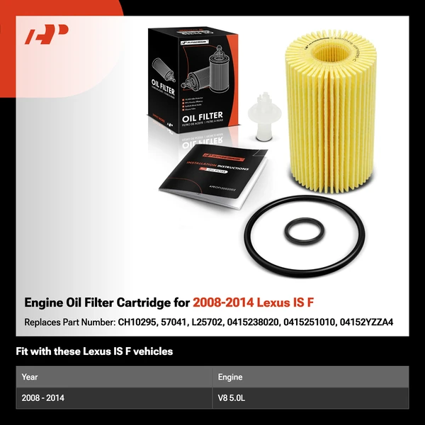Engine Oil Filter Cartridge for 2008-2014 Lexus IS F