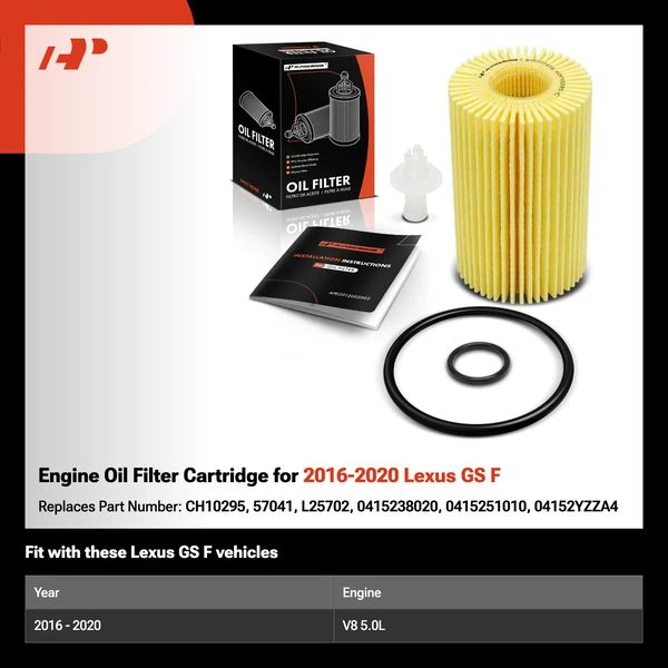 Engine Oil Filter Cartridge for 2016-2020 Lexus GS F