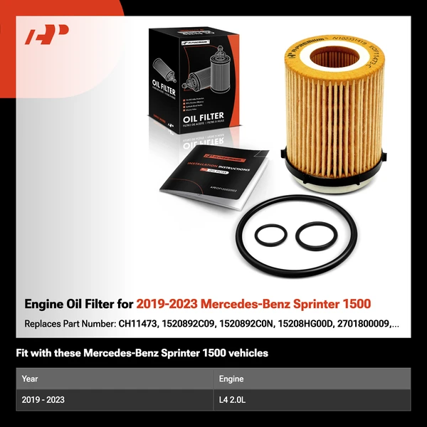 Engine Oil Filter for 2019-2023 Mercedes-Benz Sprinter 1500