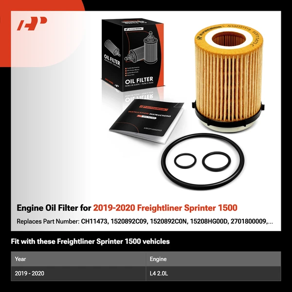 Engine Oil Filter for 2019-2020 Freightliner Sprinter 1500