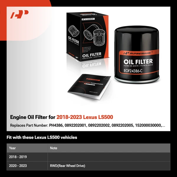 Engine Oil Filter for 2018-2023 Lexus LS500