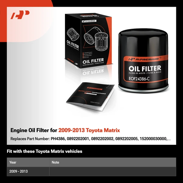 Engine Oil Filter for 2009-2013 Toyota Matrix
