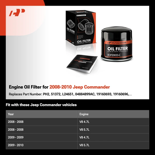 Engine Oil Filter for 2008-2010 Jeep Commander