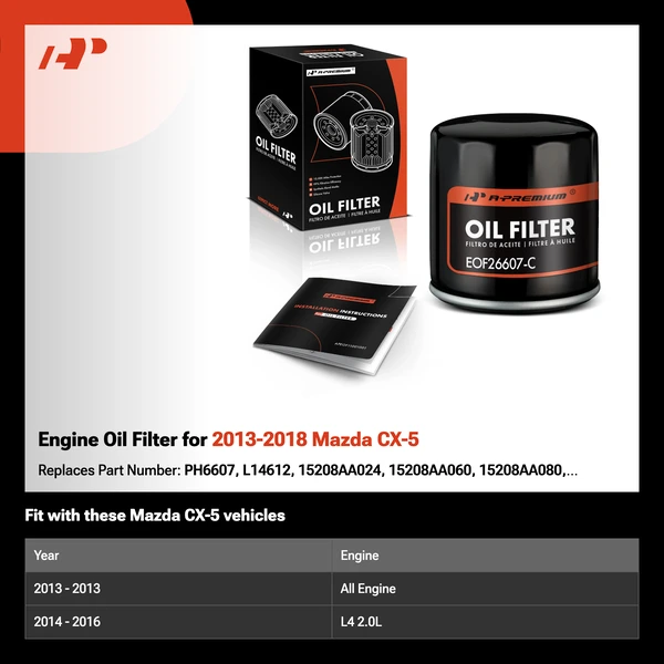 Engine Oil Filter for 2013-2018 Mazda CX-5