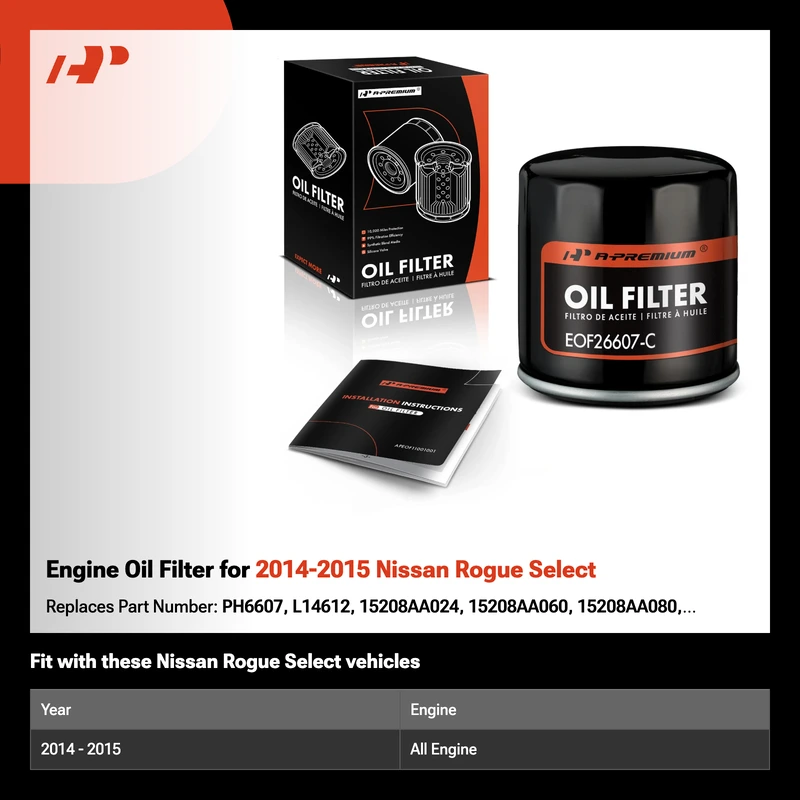 Engine Oil Filter for 2014-2015 Nissan Rogue Select