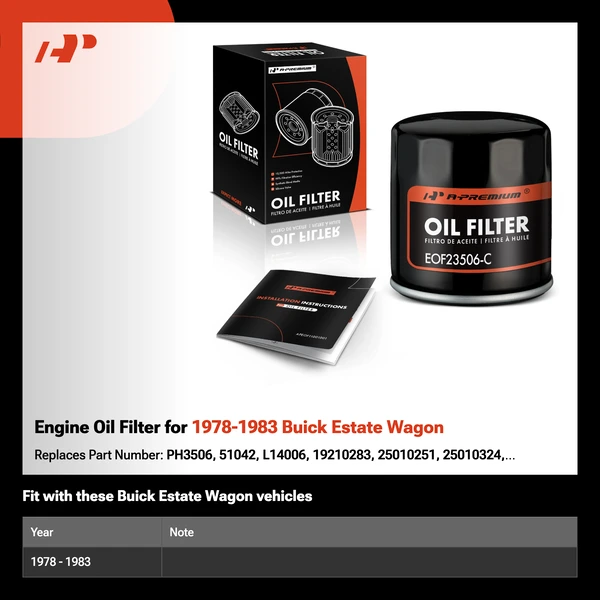 Engine Oil Filter for 1978-1983 Buick Estate Wagon