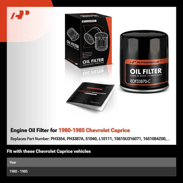 Engine Oil Filter for 1980-1985 Chevrolet Caprice