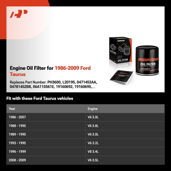 Engine Oil Filter for 1986-2009 Ford Taurus