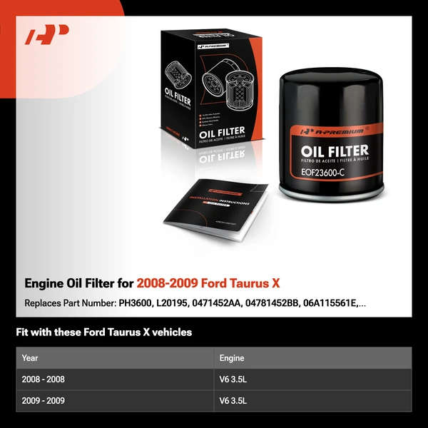 Engine Oil Filter for 2008-2009 Ford Taurus X