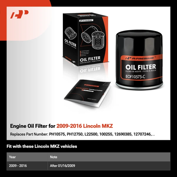 Engine Oil Filter for 2009-2016 Lincoln MKZ