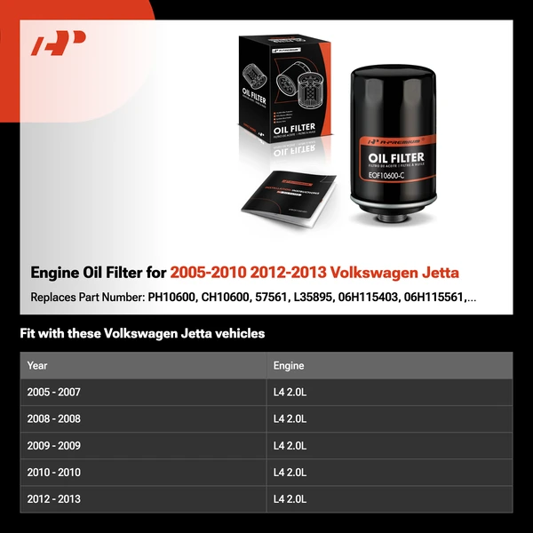 Engine Oil Filter for 2005-2010 2012-2013 Volkswagen Jetta