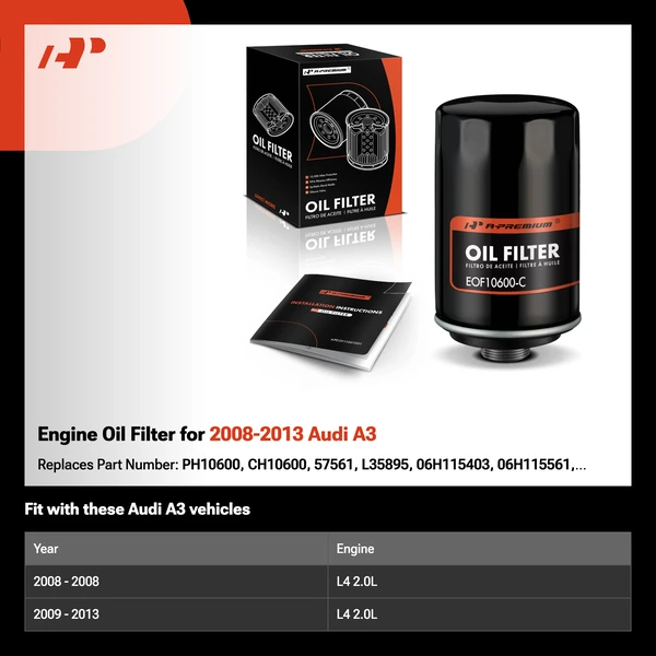 Engine Oil Filter for 2008-2013 Audi A3