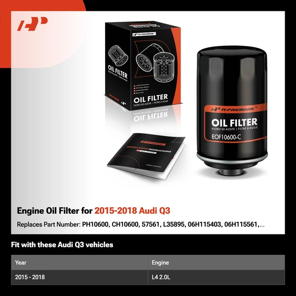Engine Oil Filter for 2015-2018 Audi Q3