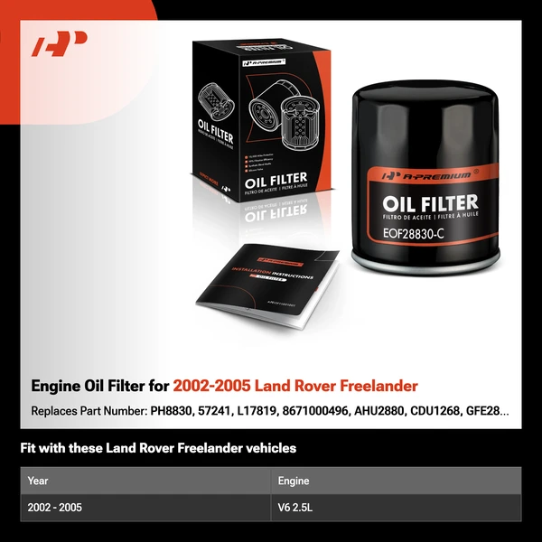 Engine Oil Filter for 2002-2005 Land Rover Freelander