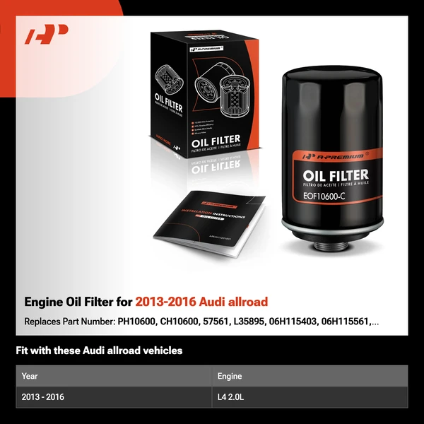 Engine Oil Filter for 2013-2016 Audi allroad