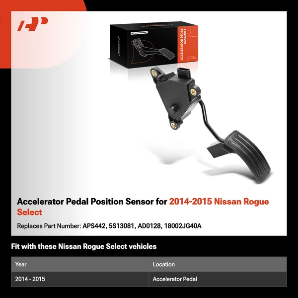 Accelerator Pedal Position Sensor for 2014-2015 Nissan Rogue Select