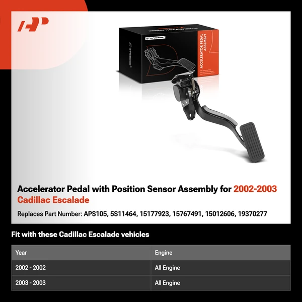 Accelerator Pedal with Position Sensor Assembly for 2002-2003 Cadillac Escalade