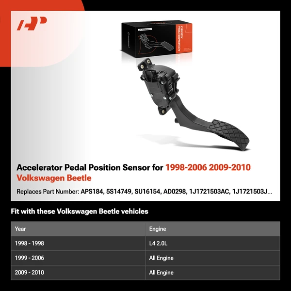 Accelerator Pedal Position Sensor for 1998-2006 2009-2010 Volkswagen Beetle