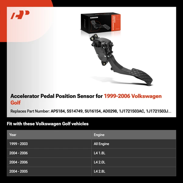 Accelerator Pedal Position Sensor for 1999-2006 Volkswagen Golf