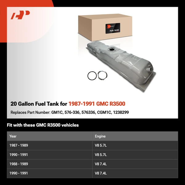 20 Gallon Fuel Tank for 1987-1991 GMC R3500