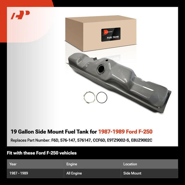 19 Gallon Side Mount Fuel Tank for 1987-1989 Ford F-250